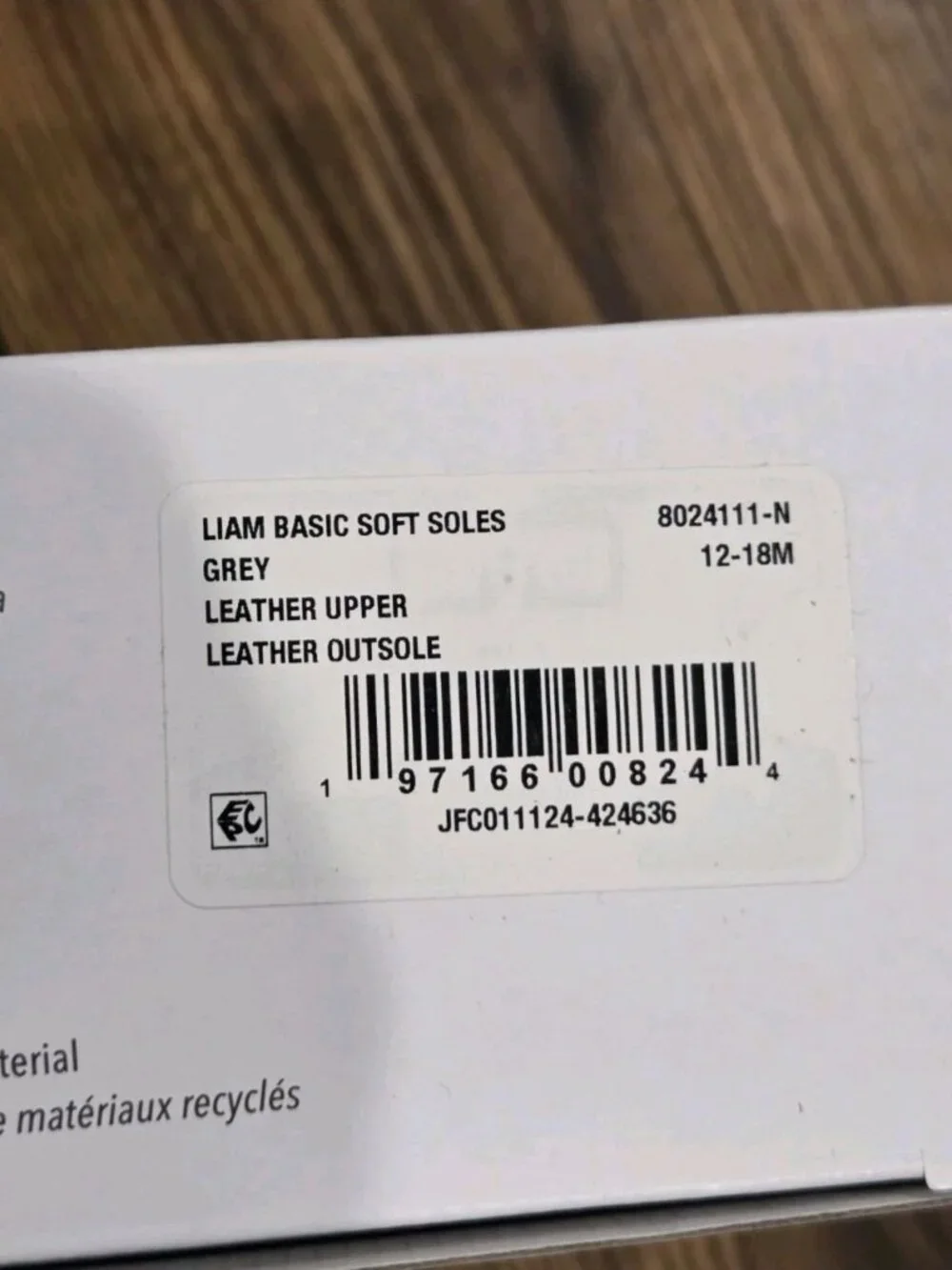 Robeez Liam Basic Soft Soles Grey Leather Baby Infant Shoes Sz 12-18M NIB